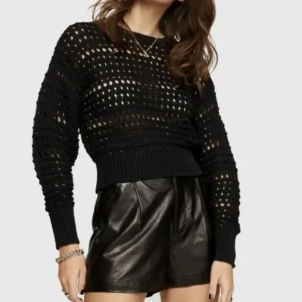 Rebecca Minkoff Open Knit Black Sweater Size Small